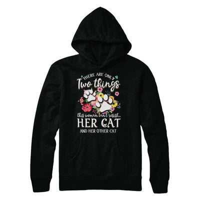 This Woman Can't Resist Her Cat And Her Other Cat-T-Shirt & Hoodie-Pullover Hoodie-Black