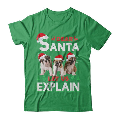 Dear Santa Funny Bulldogs Puppies Christmas Gift-T-Shirt & Hoodie-Premium T-Shirt-Kelly Green