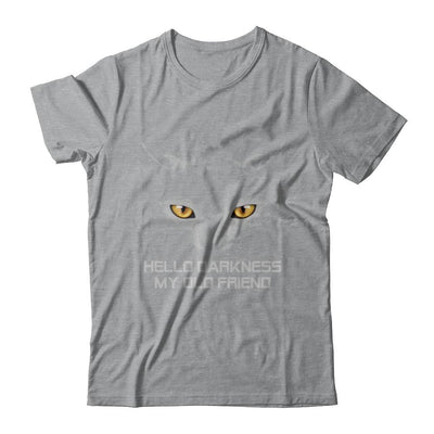 Halloween Hello Darkness My Old Friend Black Cat-T-Shirt & Hoodie-Classic T-Shirt-Sport Grey