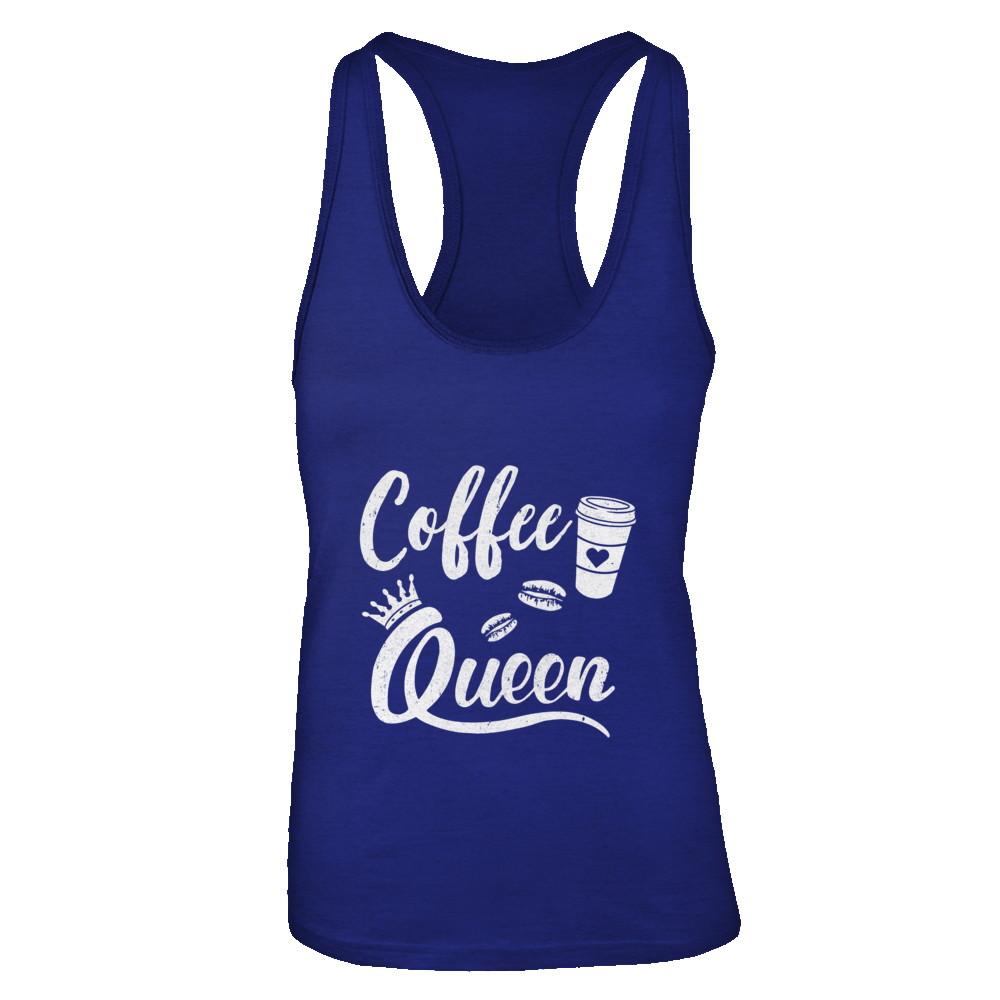 Coffee Queen Coffee Queen Funny-T-Shirt & Tank Top-Women's Ideal Racerback Tank-Royal
