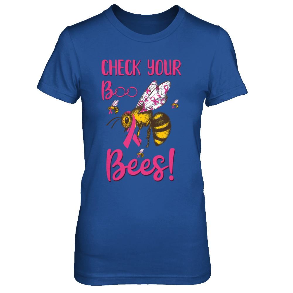 Check Your Boo Bees Funny Breast Cancer-T-Shirt & Hoodie-Women's T-Shirt-Royal