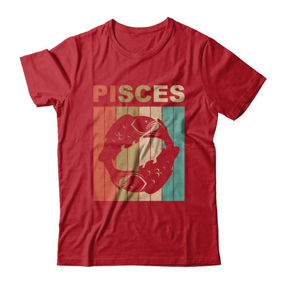 Vintage Pisces Zodiac February March Birthday Gift-T-Shirt & Hoodie-Classic T-Shirt-Red