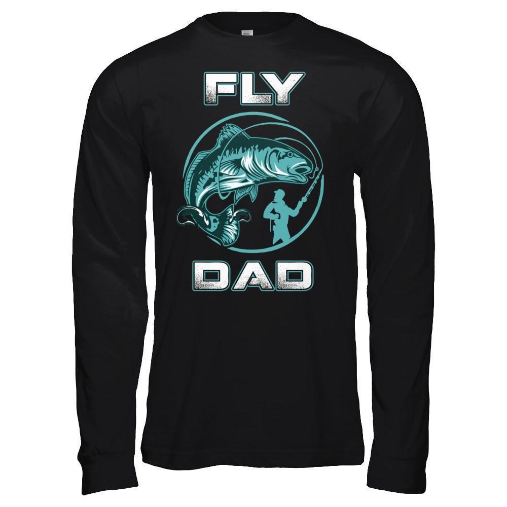 Fly Fishing Dad-T-Shirt & Hoodie-Long Sleeve T-Shirt-Black