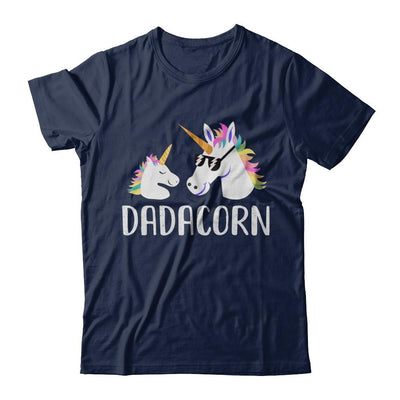 Dadacorn Unicorn Dad And Baby Fathers Day-T-Shirt & Hoodie-Classic T-Shirt-Navy