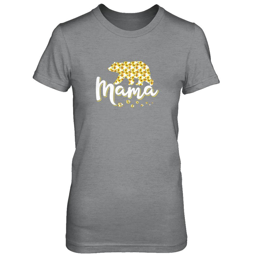Sunflower Bear Mothers Day Gift Flowers Mama Floral-T-Shirt & Tank Top-Women's T-Shirt-Sport Grey