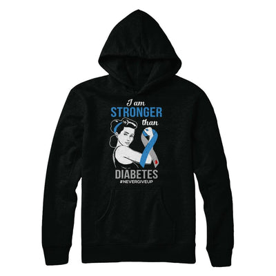 I Am Stronger Than Diabetes Awareness Support-T-Shirt & Hoodie-Pullover Hoodie-Black