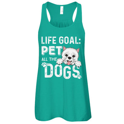 Life Goal Pet All The Dogs-T-Shirt & Tank Top-Women's Flowy Racerback Tank-Kelly