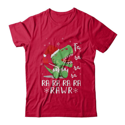 Funny Fa La La Fa Ra Rawr T-Rex Dinosaur Christmas-T-Shirt & Hoodie-Classic T-Shirt-Red