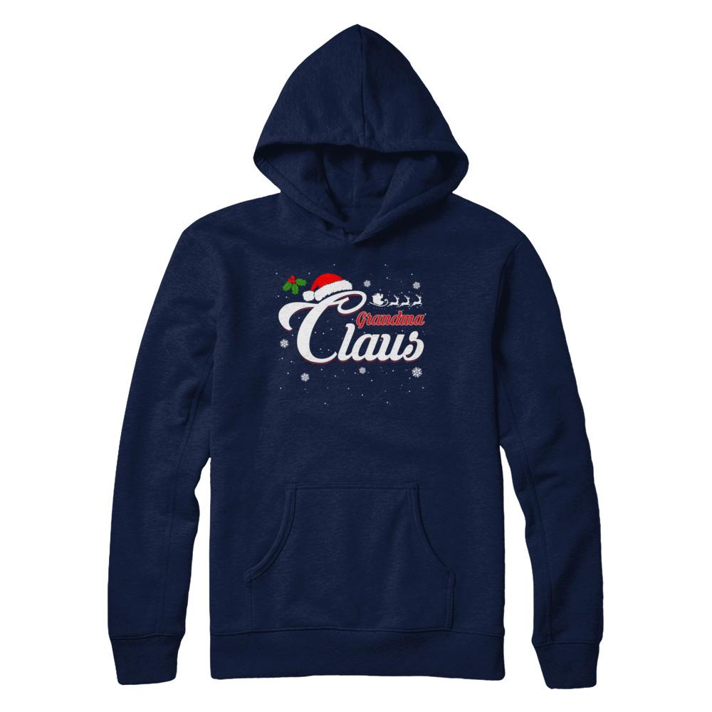 Matching Family Christmas Grandma Claus-T-Shirt & Sweatshirt-Pullover Hoodie-Navy