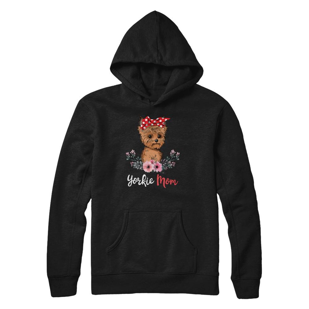 Yorkie Mom Gift For Women Dog Lover-T-Shirt & Hoodie-Pullover Hoodie-Black