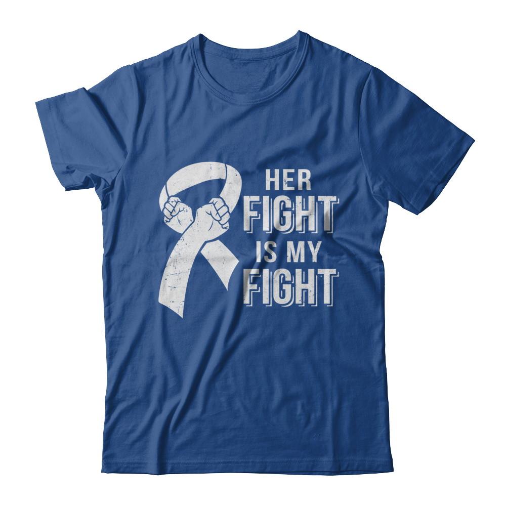 Her Fight Is My Fight Lung Cancer Clear Awareness-T-Shirt & Hoodie-Classic T-Shirt-Royal