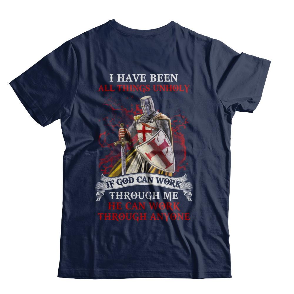 Knight America I Have Been All Things Unholy If God Can Work-T-Shirt & Hoodie-Classic T-Shirt-Navy