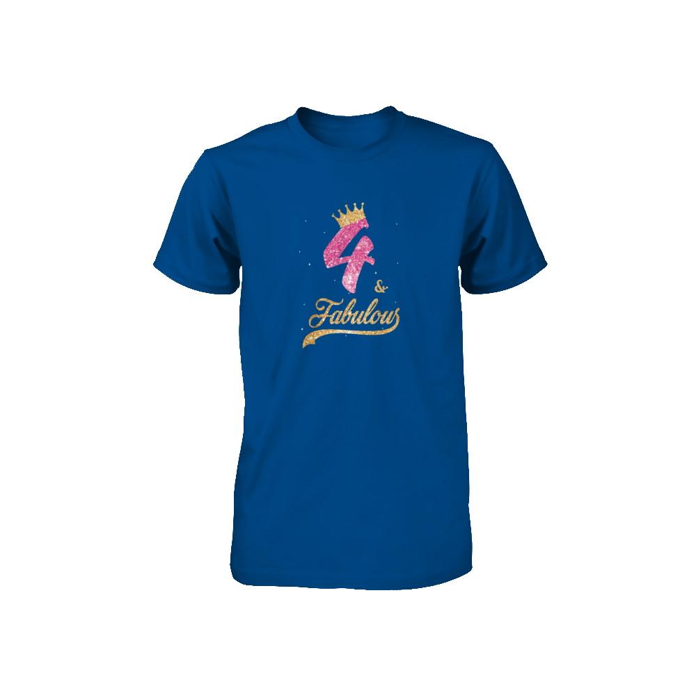 4Th And Fabulous Four Birthday Youth-Youth Shirt-Toddler T-Shirt-Royal