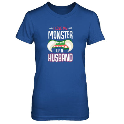 Monster Of A Husband Funny Couples Halloween-T-Shirt & Tank Top-Women's T-Shirt-Royal
