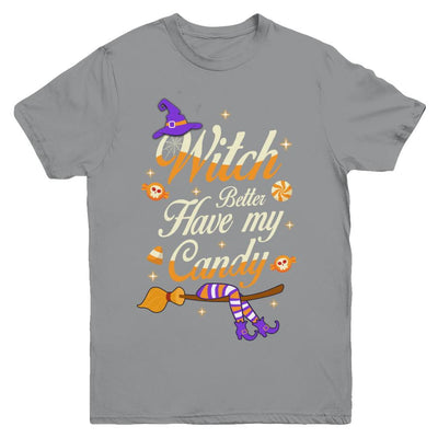 Costume Halloween Witch Better Have My Candy Youth-Youth Shirt-Youth T-Shirt-Sport Grey