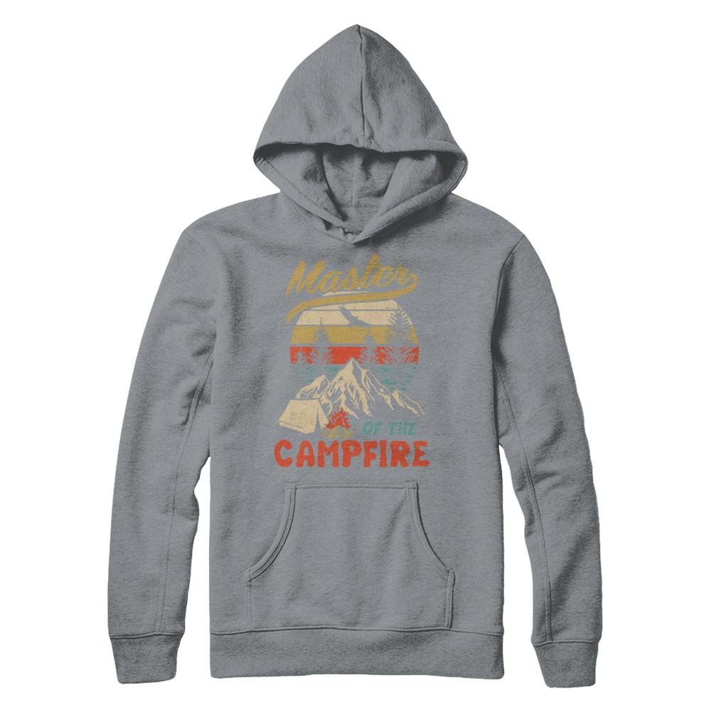 Camping Master Of The Campfire Fathers Mothers Day Gift-T-Shirt & Hoodie-Pullover Hoodie-Light Steel