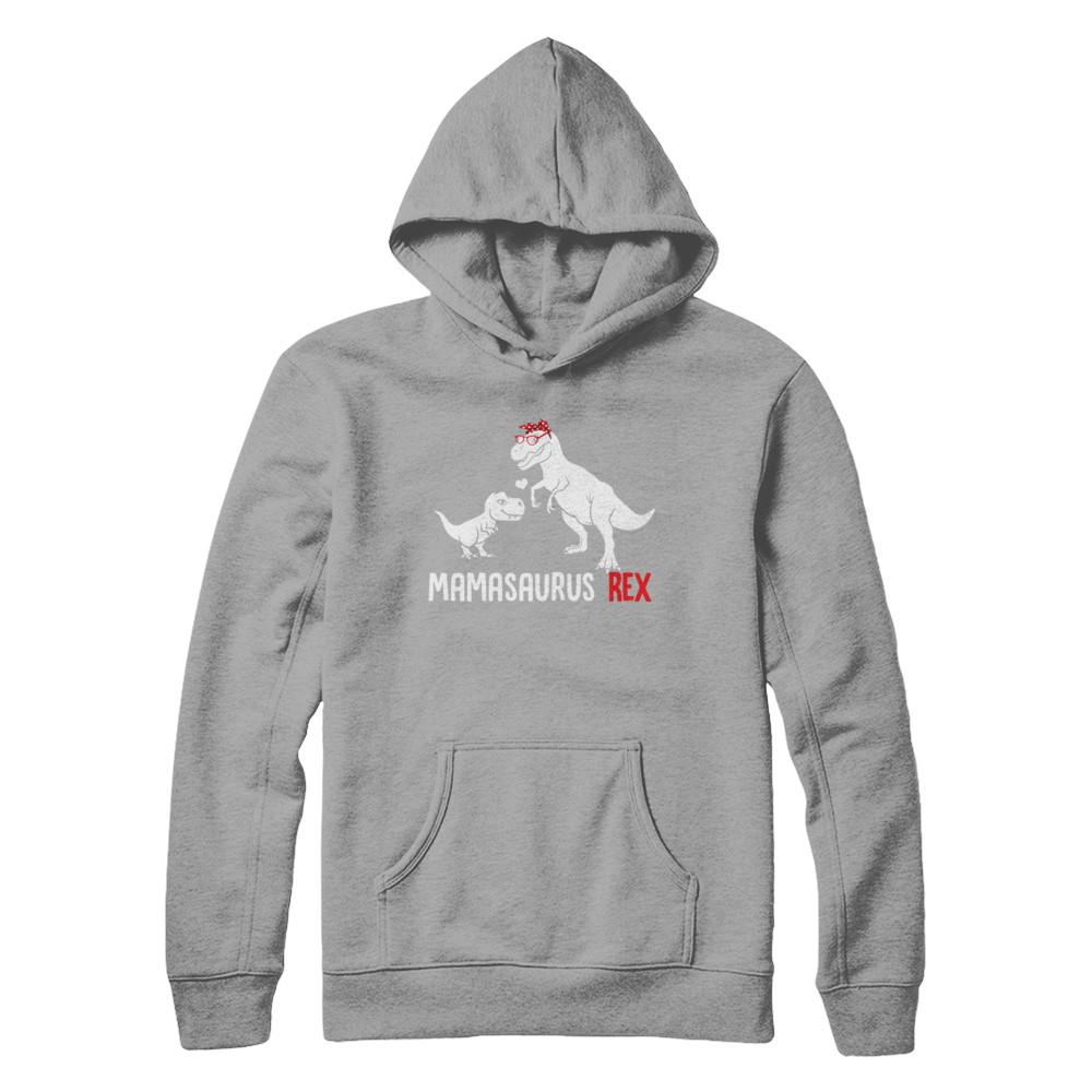 Mama Saurus Mamasaurus T-Rex Dinosaur Gift For Mom-T-Shirt & Hoodie-Pullover Hoodie-Light Steel