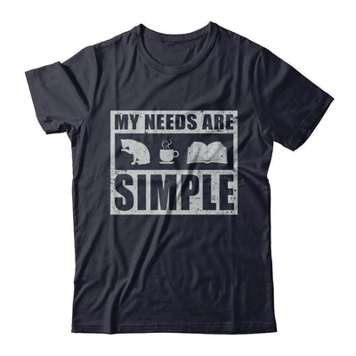 My Needs Are Simple Coffee Cats Books-T-Shirt & Hoodie-Premium T-Shirt-Midnight Navy