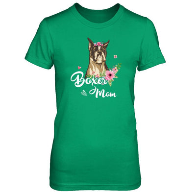 Boxer Mom Funny Dog Mom Gift Idea-T-Shirt & Tank Top-Women's T-Shirt-Irish Green