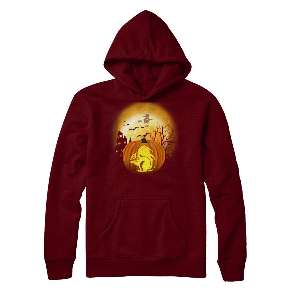 Pumpkin Squirrel Halloween Human Costume-T-Shirt & Hoodie-Pullover Hoodie-Maroon