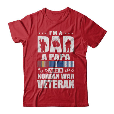 Dad A Papa And A Korean War Veteran Fathers Day-T-Shirt & Hoodie-Classic T-Shirt-Red