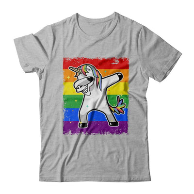 Dabbing Unicorn Lgbt Gay Pride Flag-T-Shirt & Hoodie-Premium T-Shirt-Heather Gray