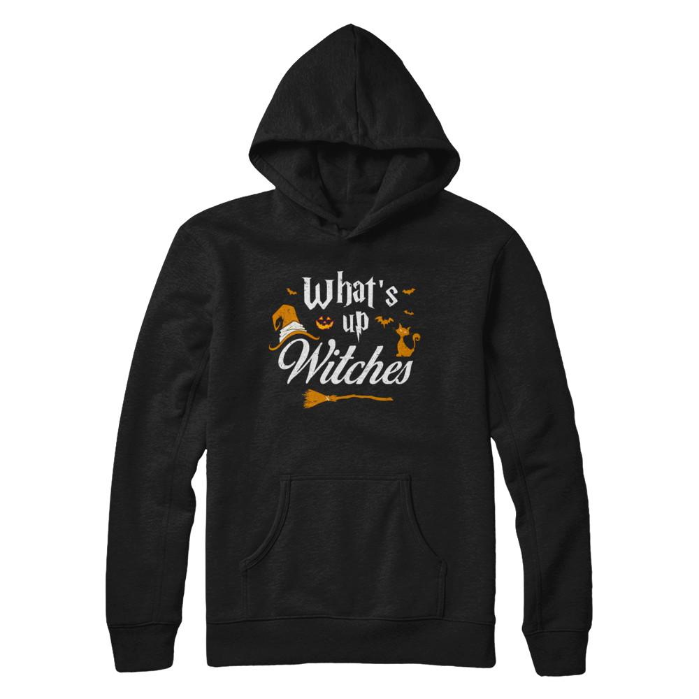 What's Up Witches-T-Shirt & Sweatshirt-Pullover Hoodie-Black