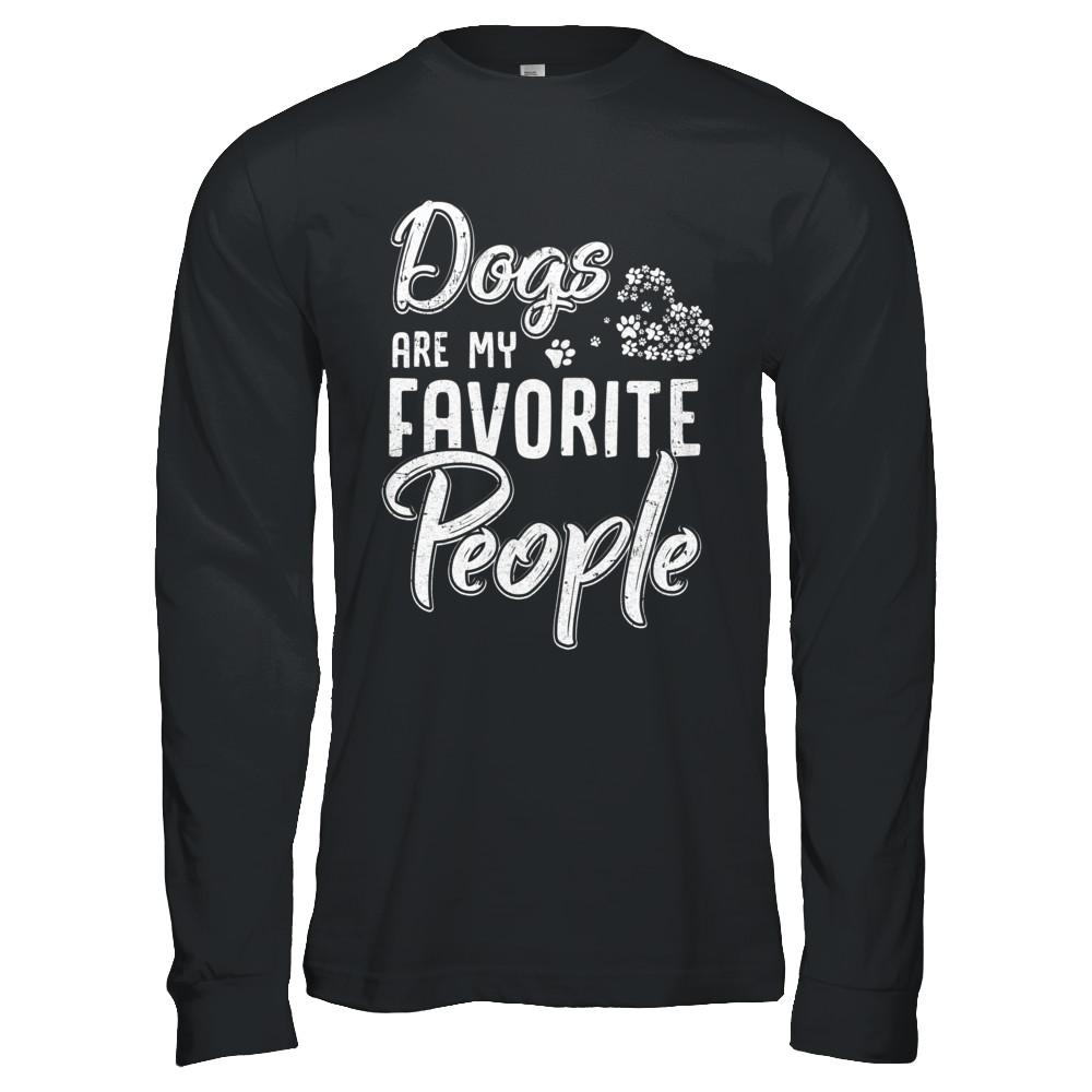 Dogs Are My Favorite People Cat Lovers-T-Shirt & Hoodie-Long Sleeve T-Shirt-Black