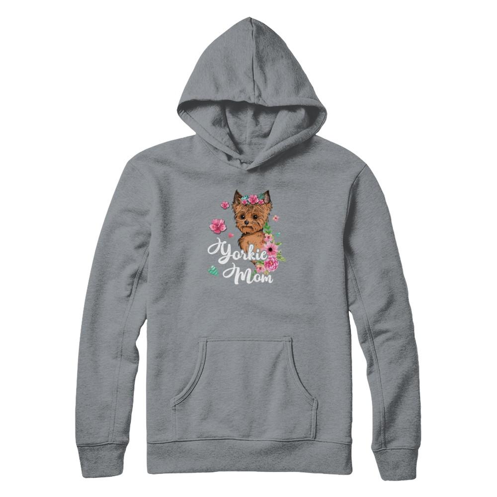 Yorkie Mom Funny Dog Mom Gift Idea-T-Shirt & Tank Top-Pullover Hoodie-Light Steel