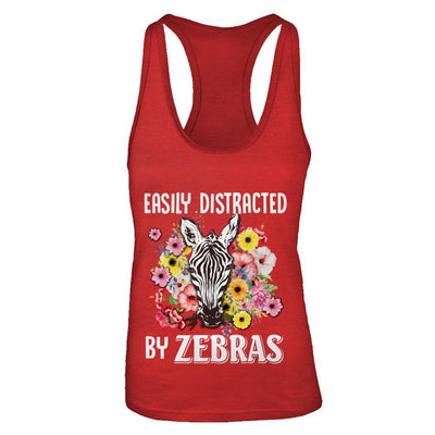 Easily Distracted By Zebras-T-Shirt & Tank Top-Women's Ideal Racerback Tank-Red