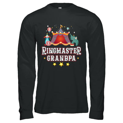 Ringmaster Grandpa Circus Carnival Children Party-T-Shirt & Hoodie-Long Sleeve T-Shirt-Black
