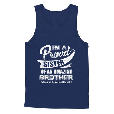 I'm A Proud Brother Of An Amazing Sister-T-Shirt & Hoodie-Unisex Tank-Navy