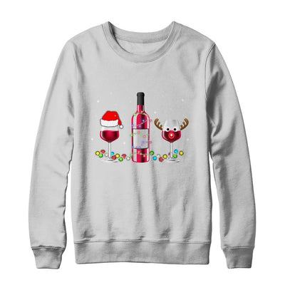 Xmas Merry Christmas Wine Winey Gift-T-Shirt & Sweatshirt-Crewneck Sweatshirt-White