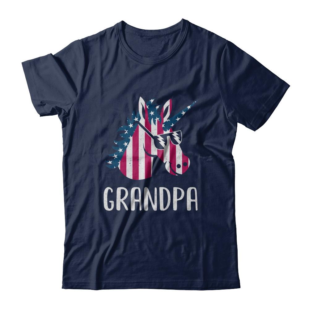 Patriotic Grandpa Unicorn Americorn 4Th Of July-T-Shirt & Hoodie-Classic T-Shirt-Navy
