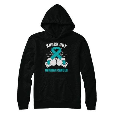 Boxing knock out Ovarian Cancer Awareness Support-T-Shirt & Hoodie-Pullover Hoodie-Black