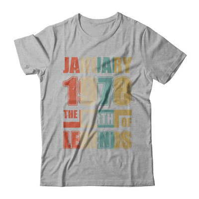Vintage Retro January 1978 Birth Of Legends 43th Birthday-T-Shirt & Hoodie-Premium T-Shirt-Heather Gray
