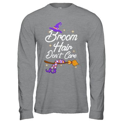 Broom Hair Don't Care Witch Halloween-T-Shirt & Hoodie-Long Sleeve T-Shirt-Sport Grey