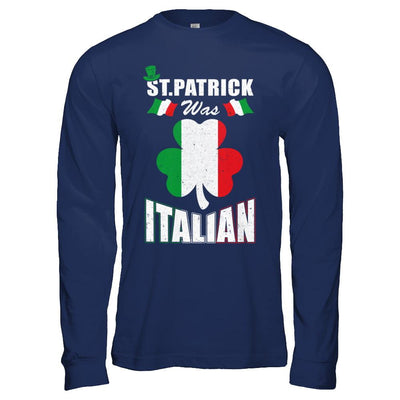 Vintage St Patrick Was Italian-T-Shirt & Hoodie-Long Sleeve T-Shirt-Navy