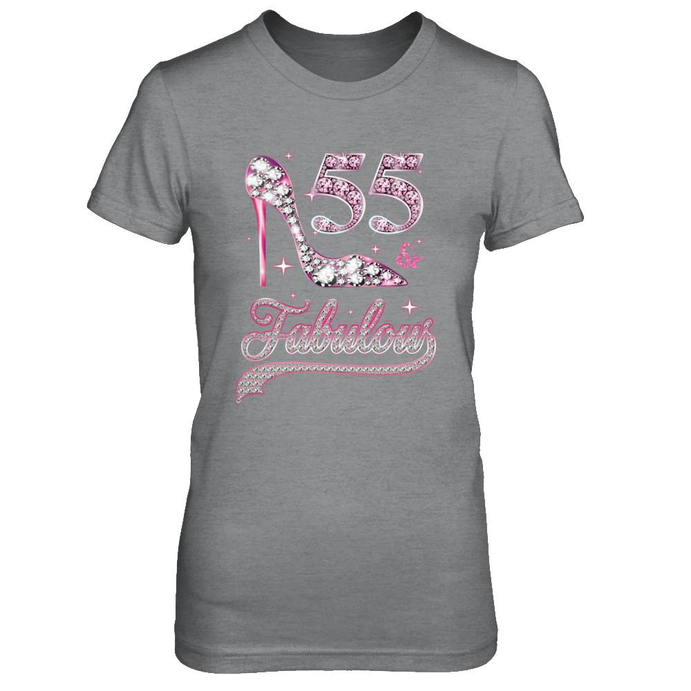 55 And Fabulous 55 Years Old 1966 55th Birthday Gift-T-Shirt & Hoodie-Women's T-Shirt-Sport Grey