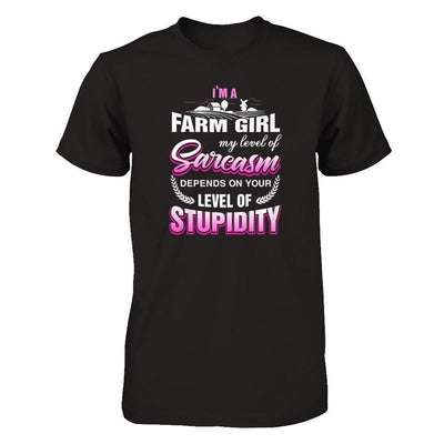 I'm A Farm Girl My Level Of Sarcasm-T-Shirt & Tank Top-Premium T-Shirt-Black