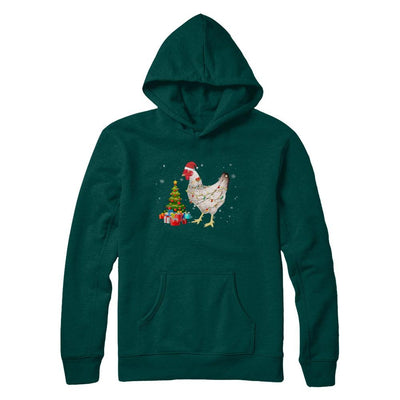 Vintage Chicken Merry Christmas Light Led-T-Shirt & Hoodie-Pullover Hoodie-Deep Forest