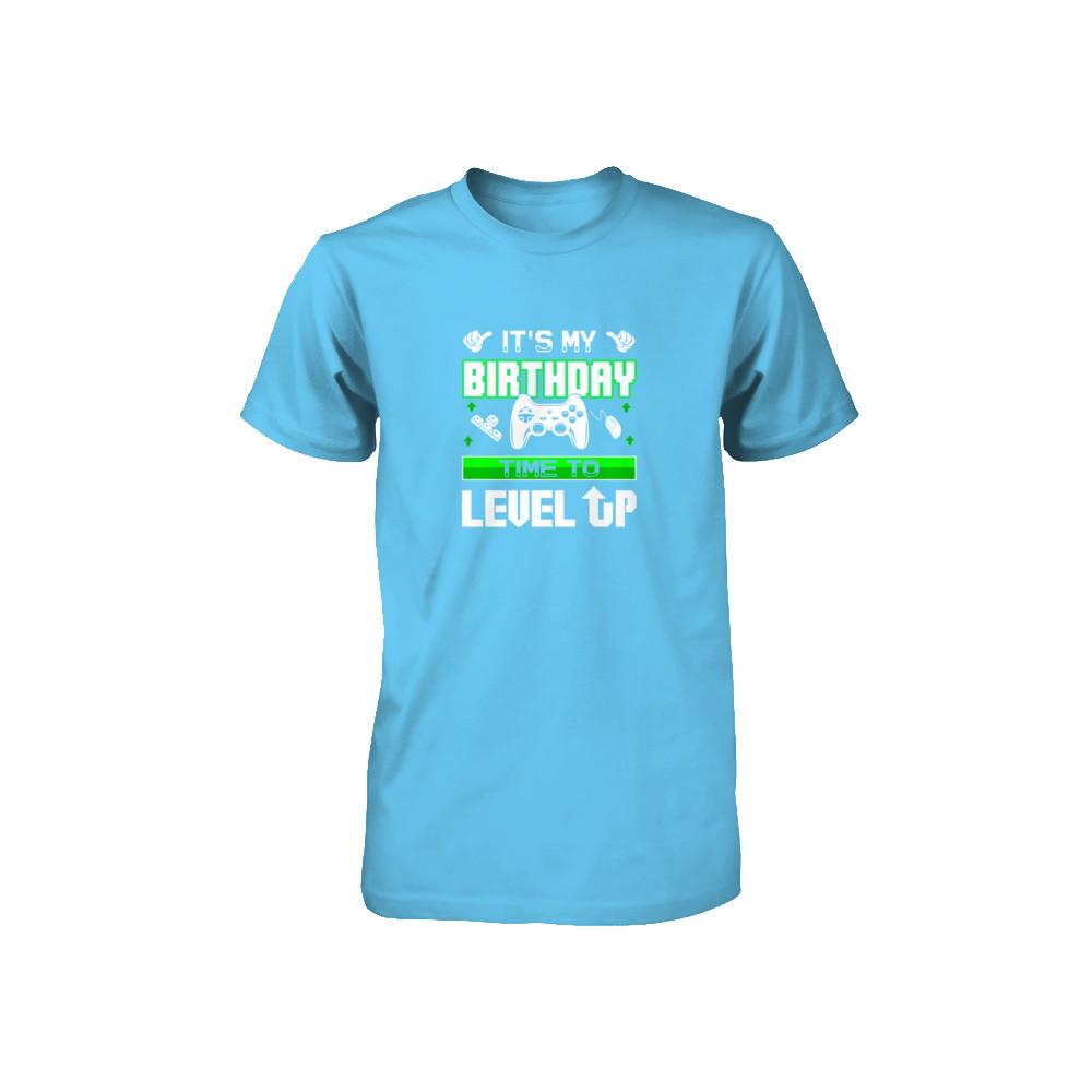 It's My Birthday Time To Level Up Youth-Youth Shirt-Toddler T-Shirt-Light Blue