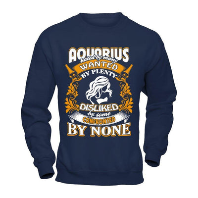 Aquarius Hated By Many Wanted By Plenty-T-Shirt & Hoodie-Crewneck Sweatshirt-Navy