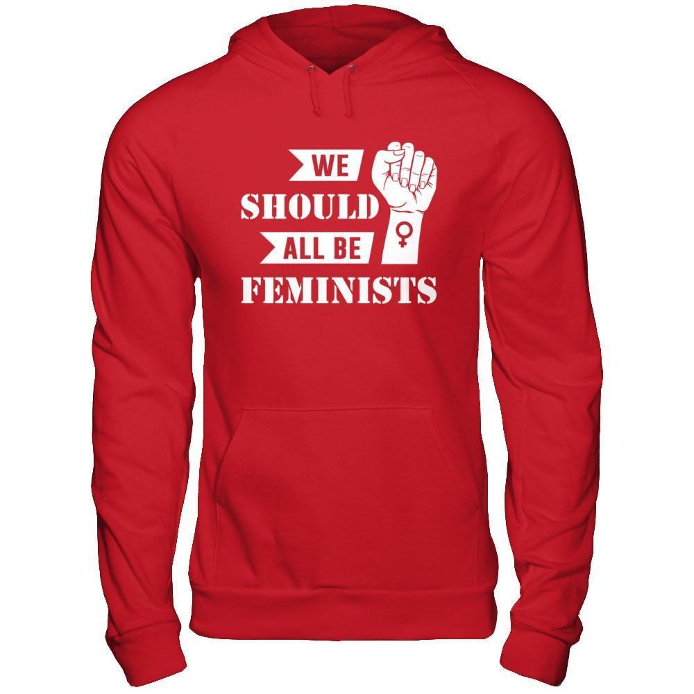 We Should All Be Feminists-T-Shirt & Hoodie-Pullover Hoodie-Red