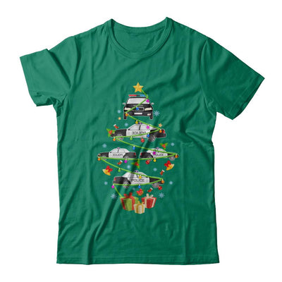 Police Officer Car Christmas Tree Ornament Decor Gift-T-Shirt & Sweatshirt-Classic T-Shirt-Kelly Green