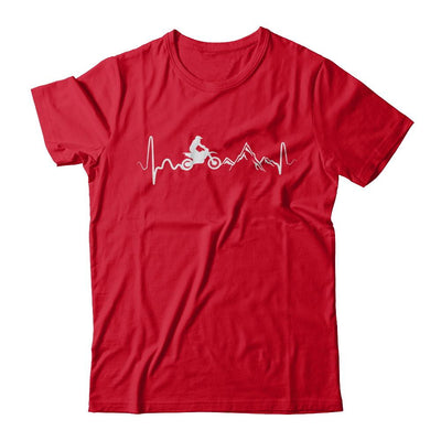 Mountain Dirt Bike Motocross Heartbeat-T-Shirt & Hoodie-Premium T-Shirt-Red