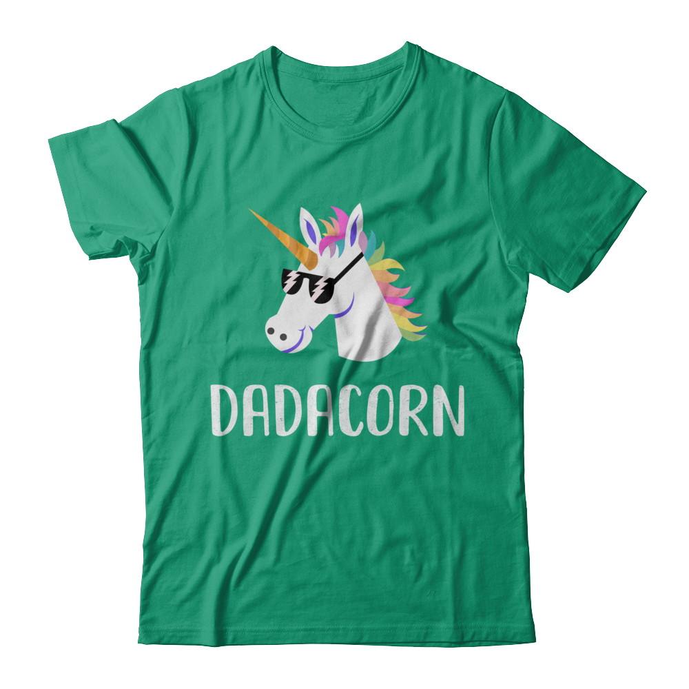Unicorn Dad And Baby Dadacorn Daddy Fathers Day Gift-T-Shirt & Hoodie-Classic T-Shirt-Kelly Green