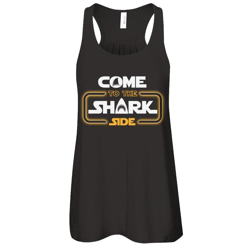 Come To The Shark Side-T-Shirt & Tank Top-Women's Flowy Racerback Tank-Black