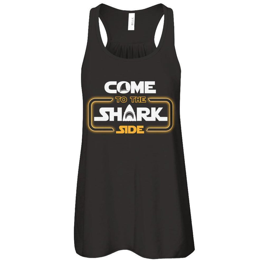 Come To The Shark Side-T-Shirt & Tank Top-Women's Flowy Racerback Tank-Black