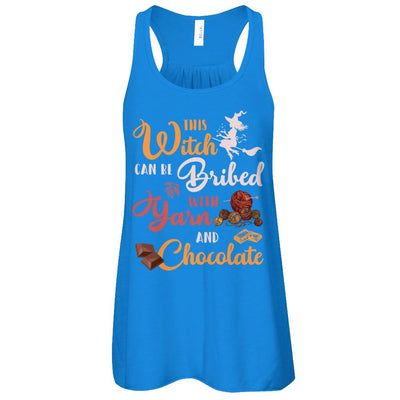 Halloween This Witch Can Be Bribed With Yarn And Chocolate-T-Shirt & Tank Top-Women's Flowy Racerback Tank-True Royal